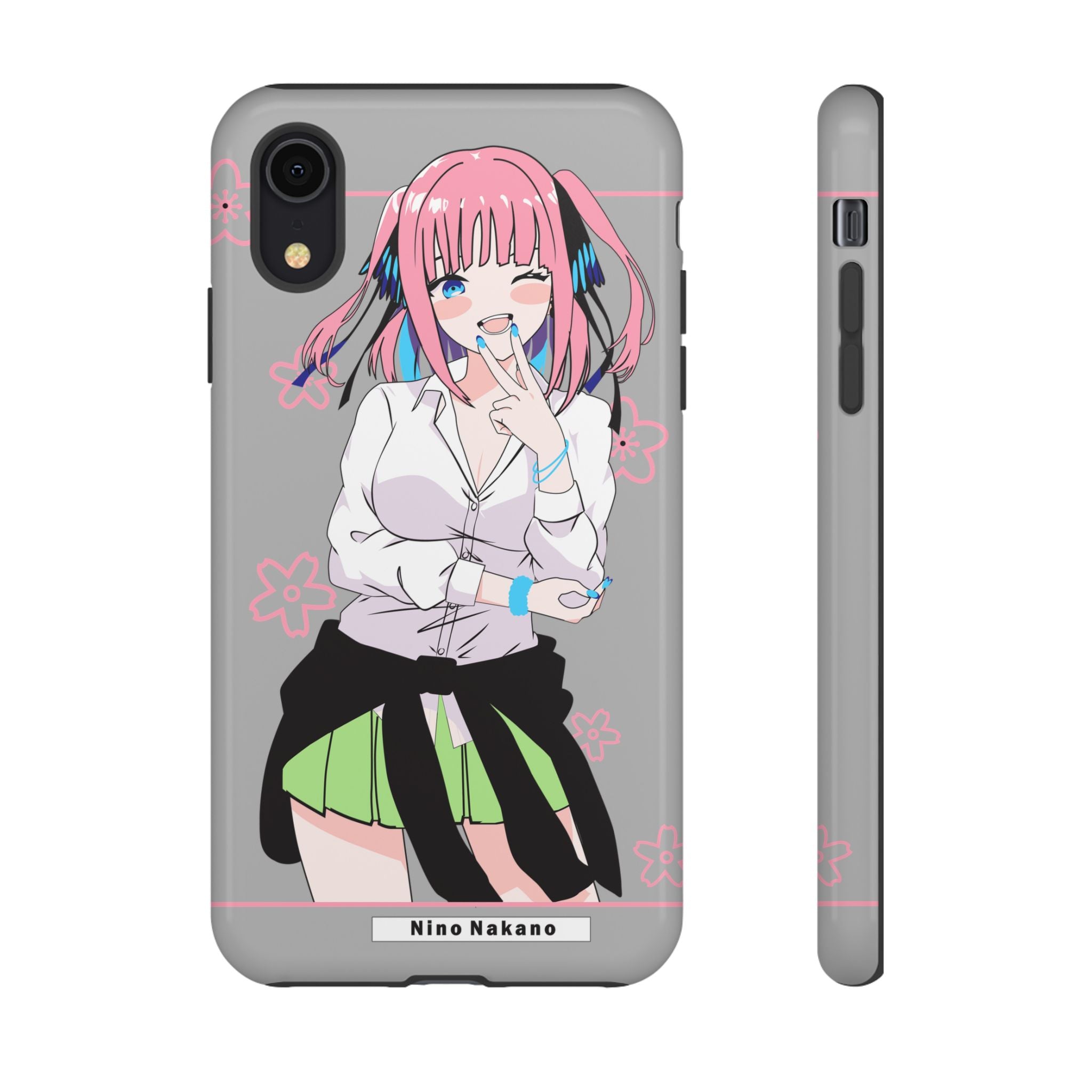 Anime Girl Phone Case — Pink Haired Schoolgirl "Nino Nakano" Cute Otaku Protective Case