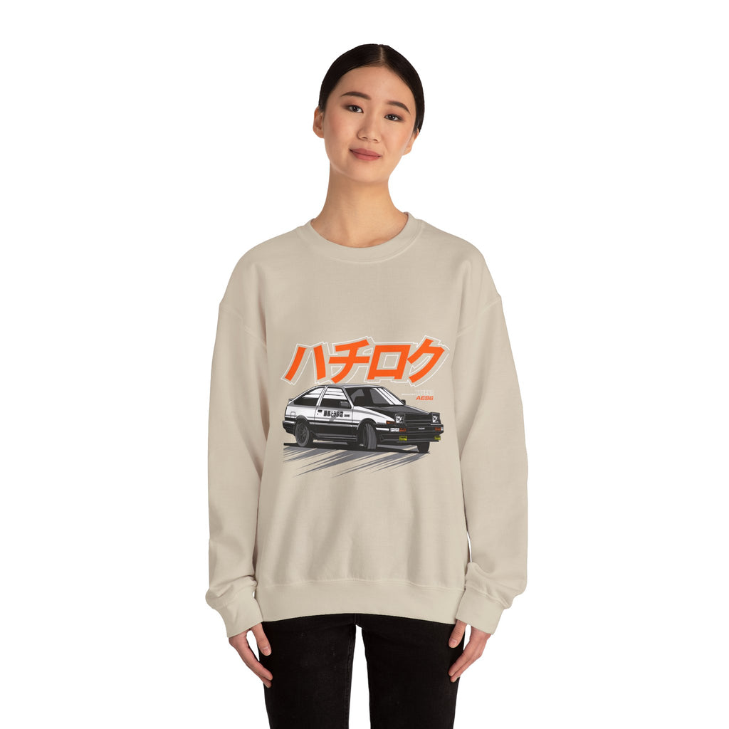 Hachiroku AE86 Car Crewneck Sweatshirt — JDM Drift Classic