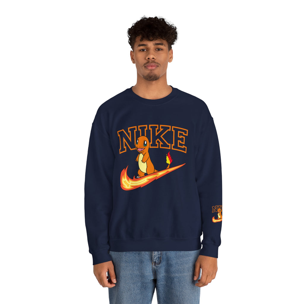 Charmande Flame Swoosh Crewneck Sweatshirt