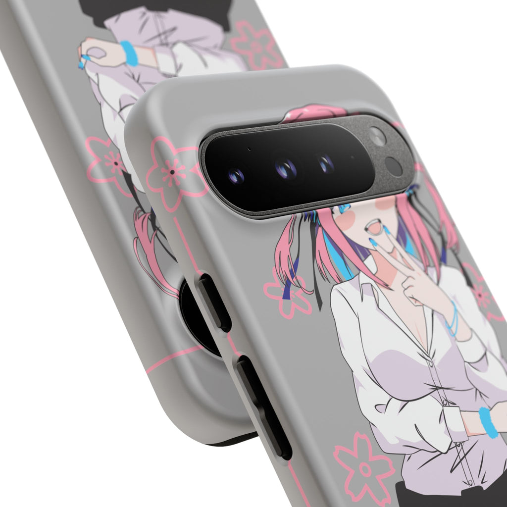 Anime Girl Phone Case — Pink Haired Schoolgirl "Nino Nakano" Cute Otaku Protective Case