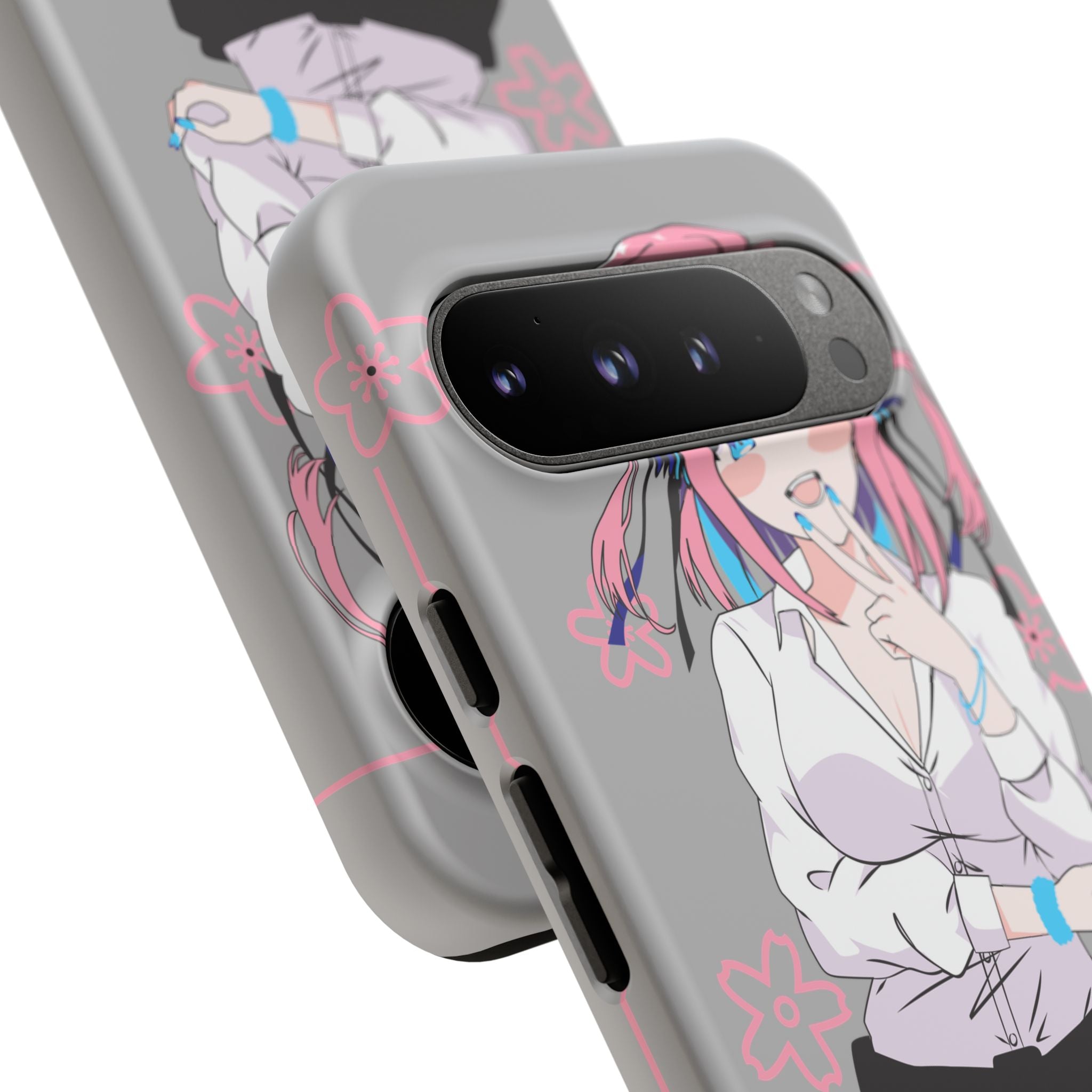 Anime Girl Phone Case — Pink Haired Schoolgirl "Nino Nakano" Cute Otaku Protective Case