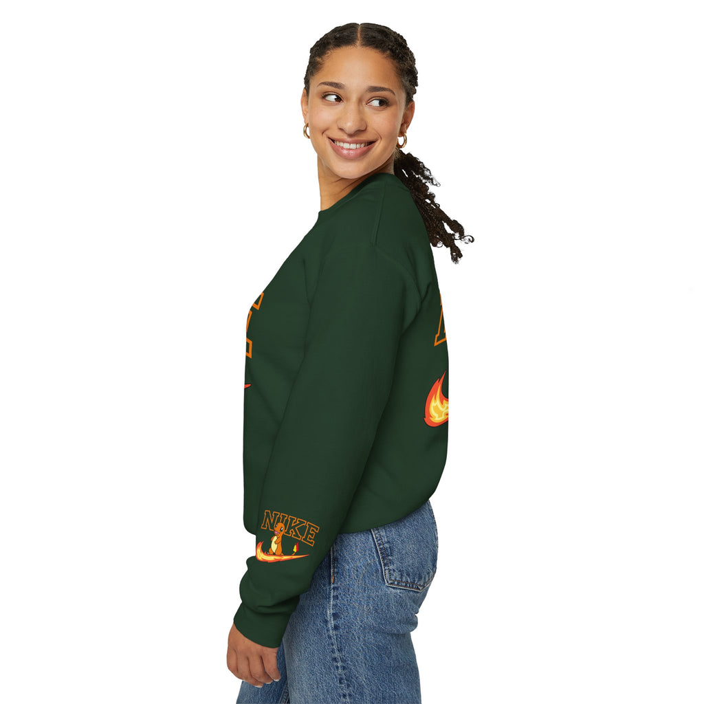 Charmande Flame Swoosh Crewneck Sweatshirt