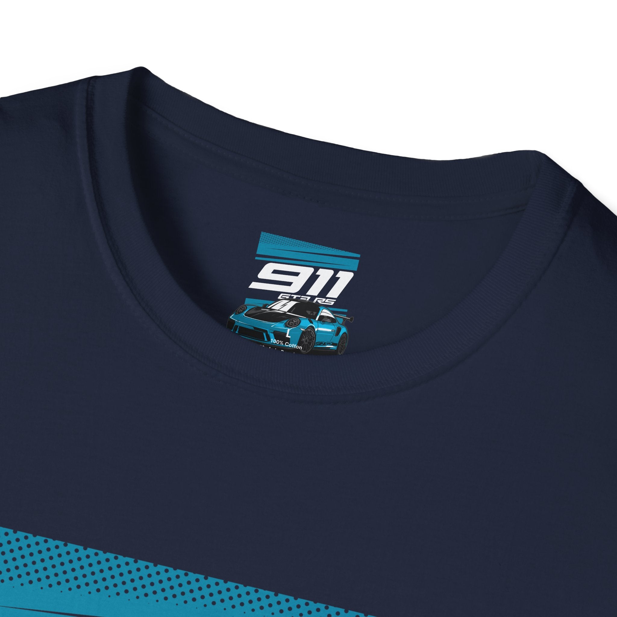 Porsche 911 GT3 RS Racing T-Shirt — Blue Track Car Graphic Tee