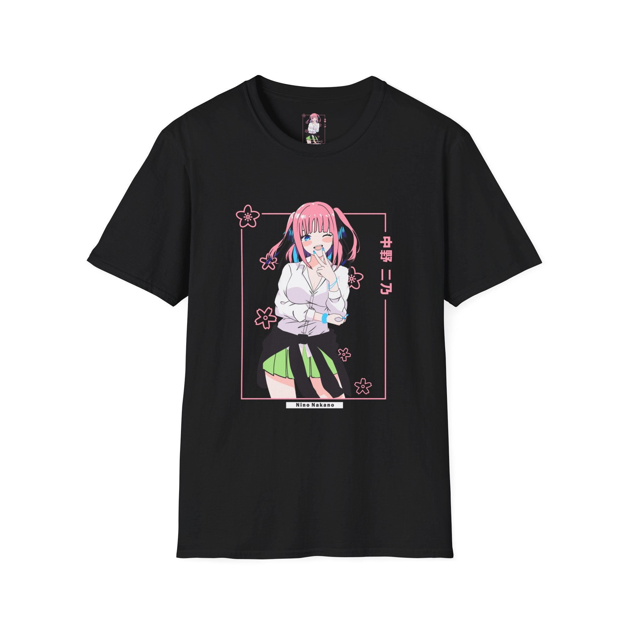 Anime Character T-Shirt — Cute Pink-Haired Schoolgirl Design ("Miku Nakano")