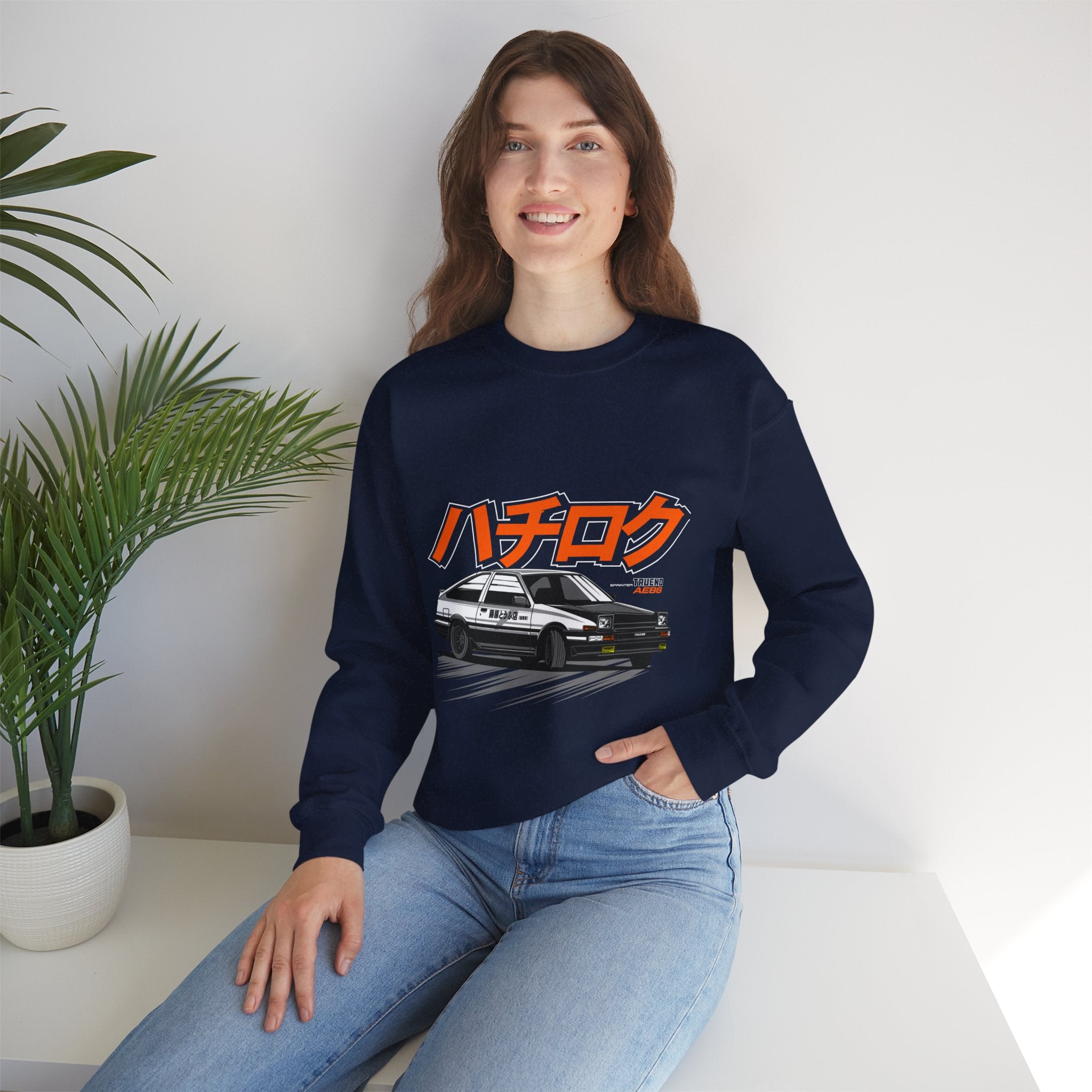 Hachiroku AE86 Car Crewneck Sweatshirt — JDM Drift Classic