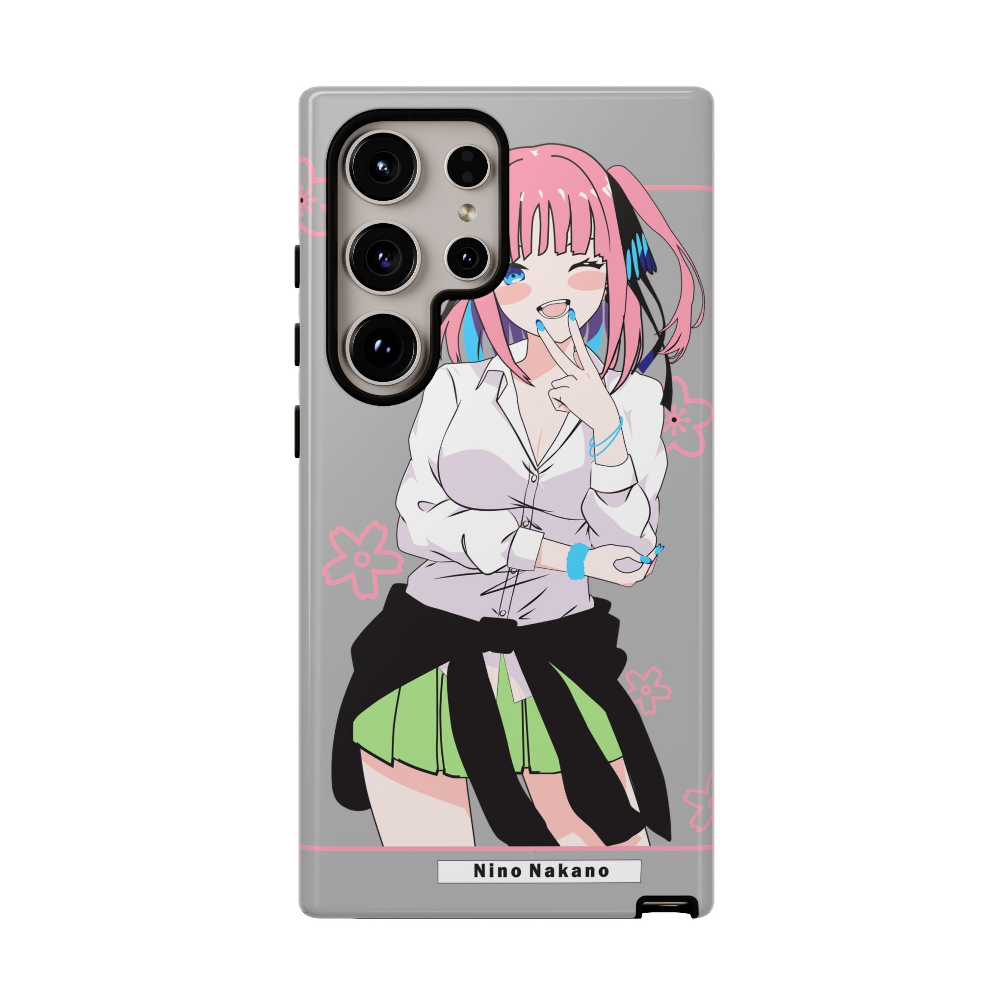Anime Girl Phone Case — Pink Haired Schoolgirl "Nino Nakano" Cute Otaku Protective Case