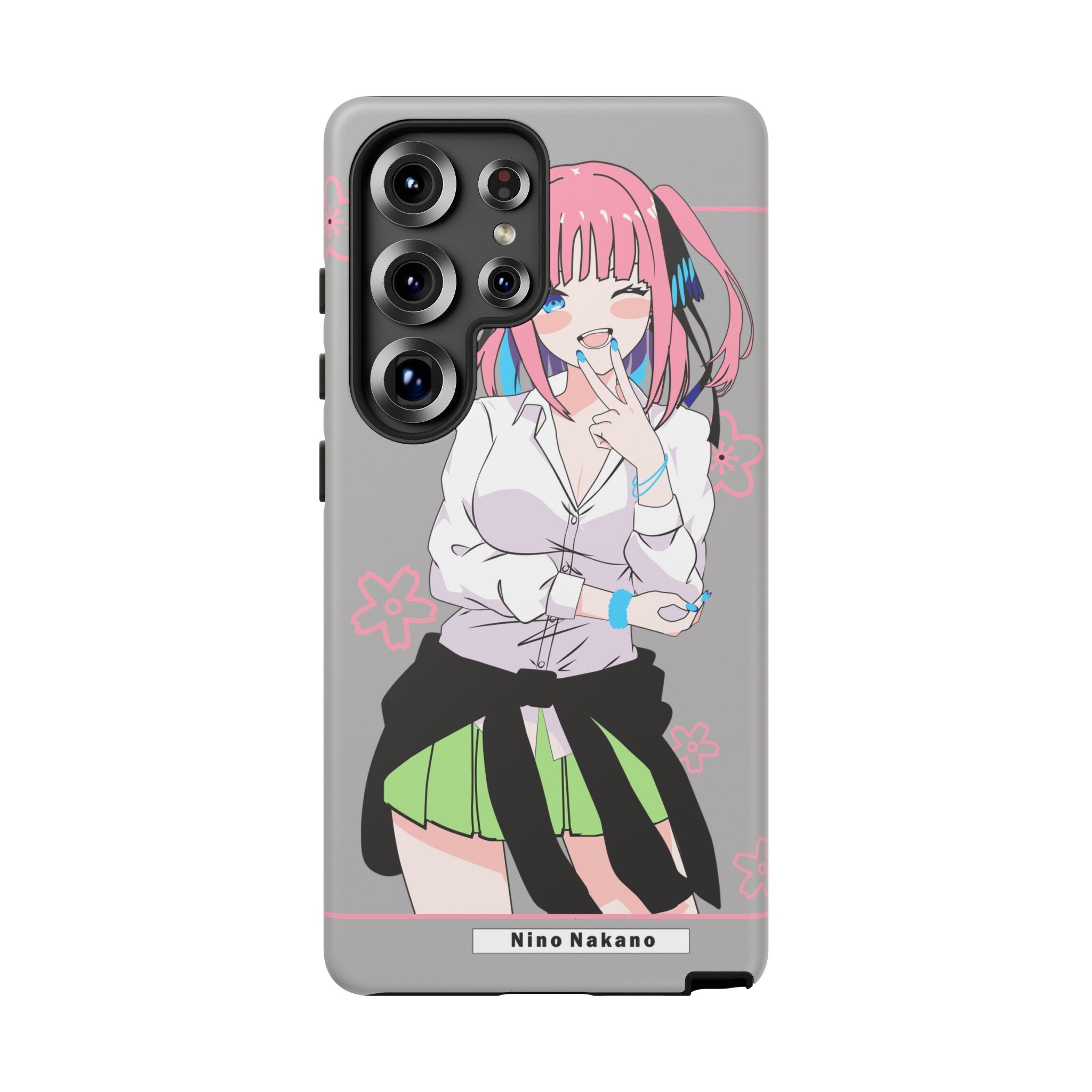 Anime Girl Phone Case — Pink Haired Schoolgirl "Nino Nakano" Cute Otaku Protective Case