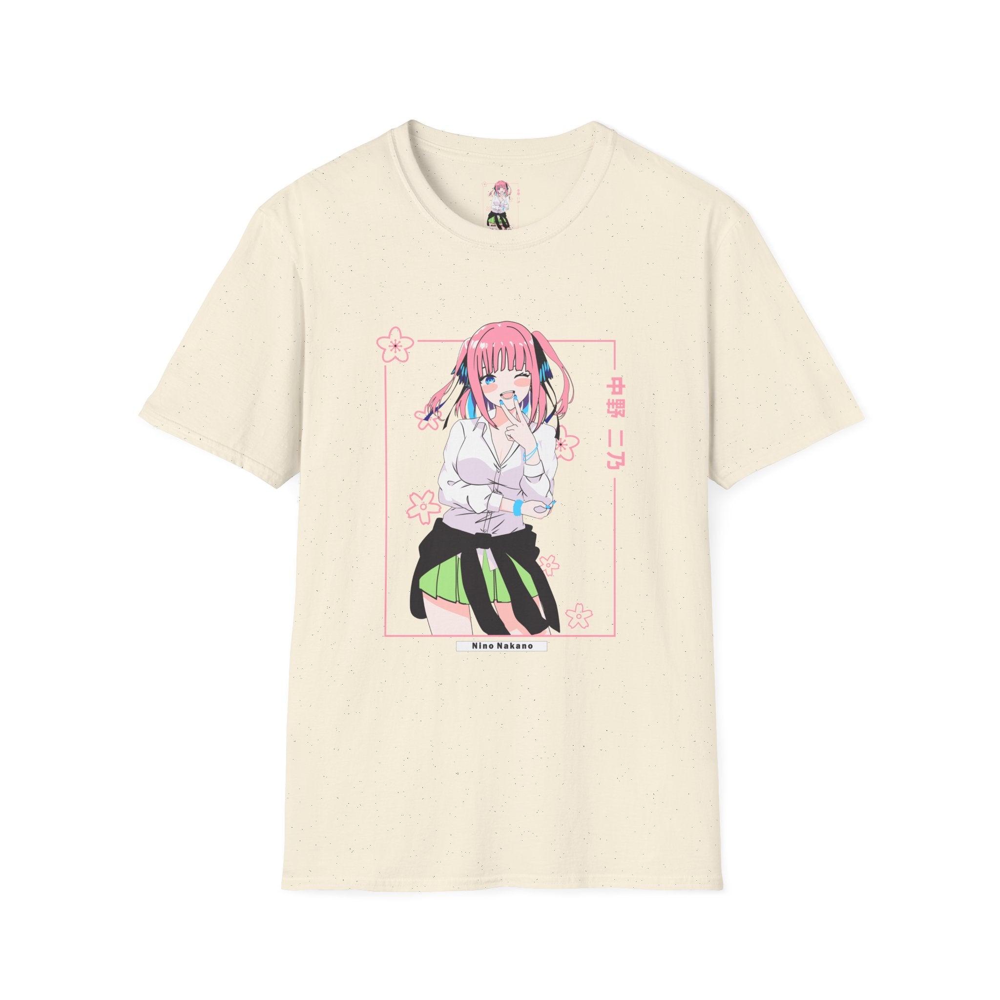 Anime Character T-Shirt — Cute Pink-Haired Schoolgirl Design ("Miku Nakano")