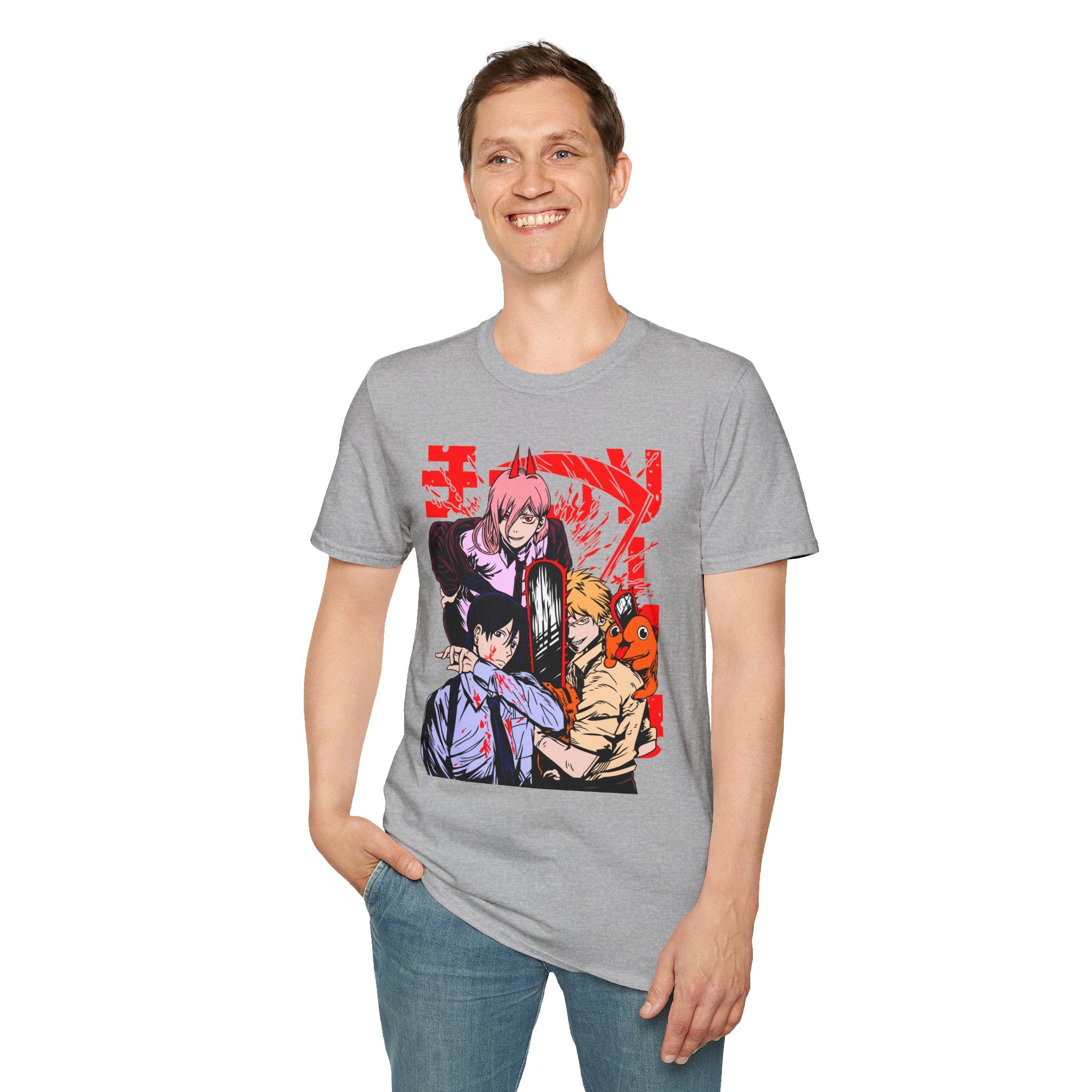 Anime Character Group T-Shirt — Devil Hunter Squad Graphic Tee