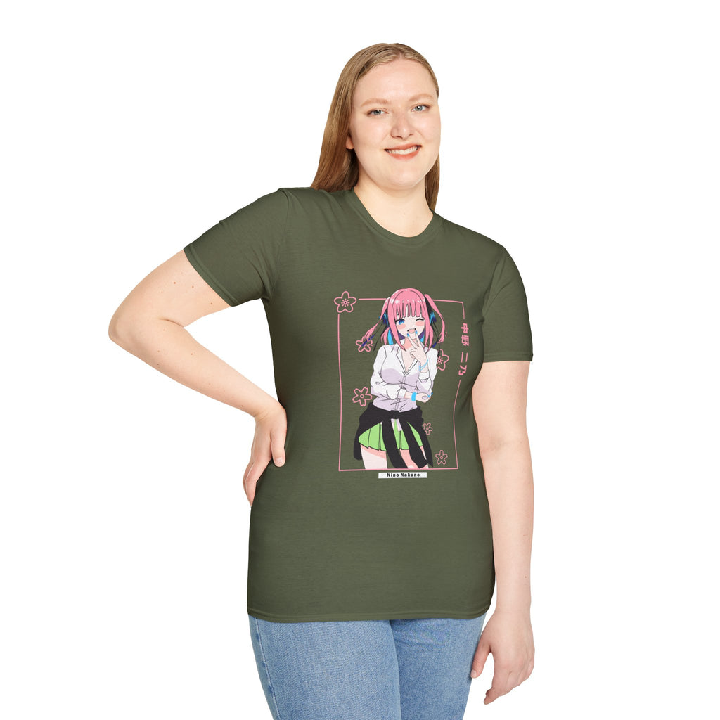 Anime Character T-Shirt — Cute Pink-Haired Schoolgirl Design ("Miku Nakano")