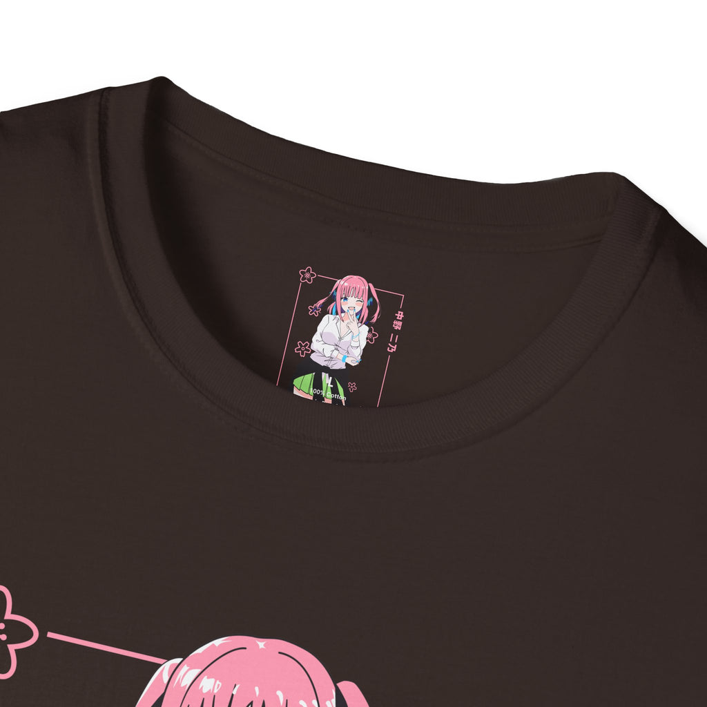 Anime Character T-Shirt — Cute Pink-Haired Schoolgirl Design ("Miku Nakano")