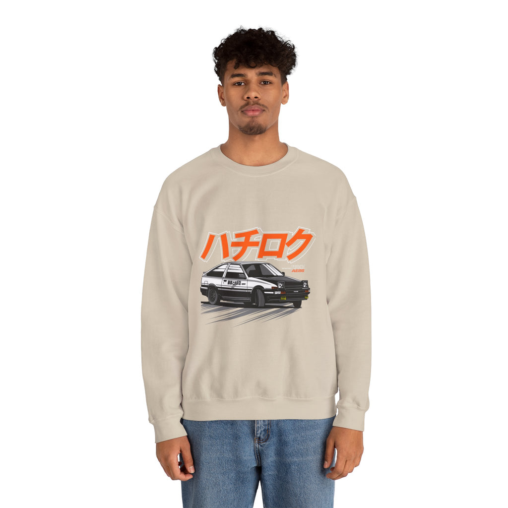 Hachiroku AE86 Car Crewneck Sweatshirt — JDM Drift Classic