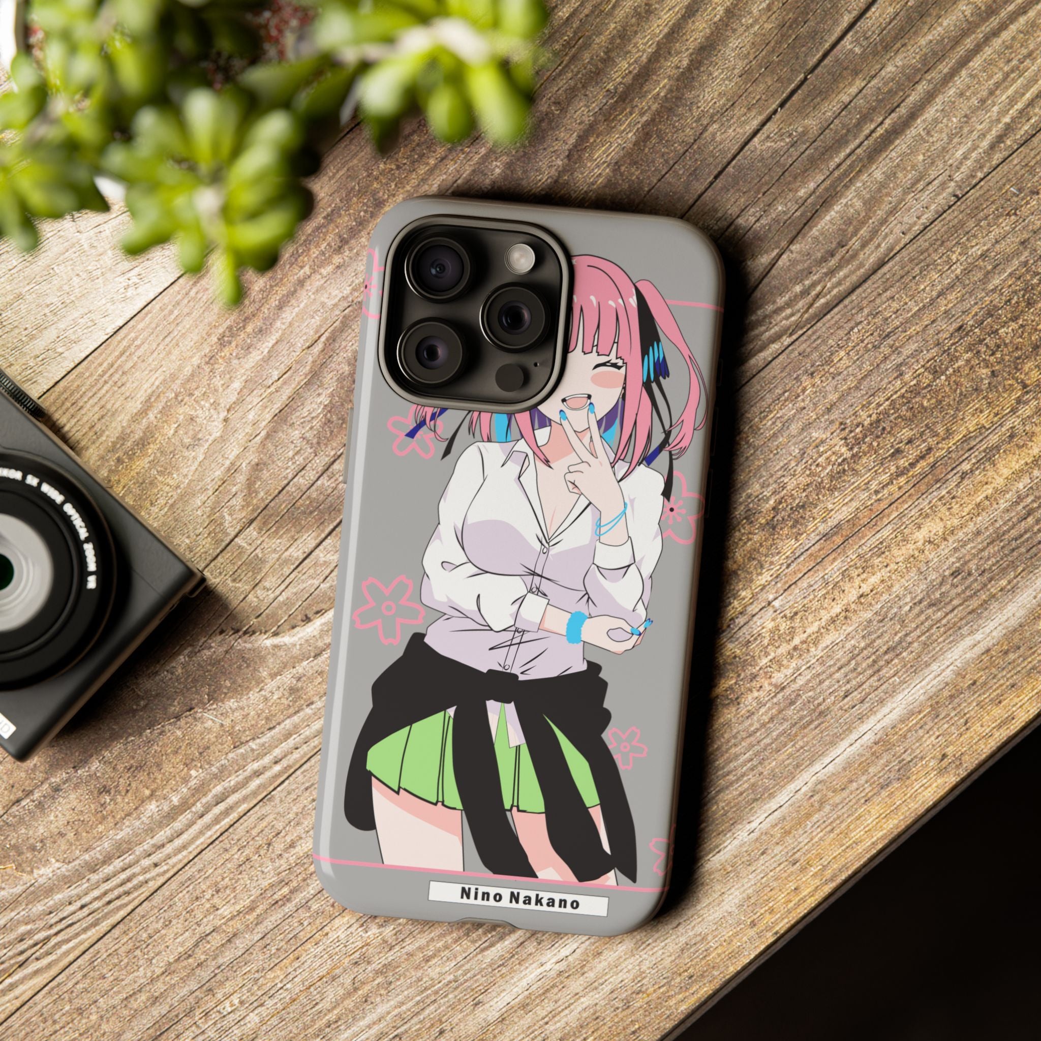 Anime Girl Phone Case — Pink Haired Schoolgirl "Nino Nakano" Cute Otaku Protective Case