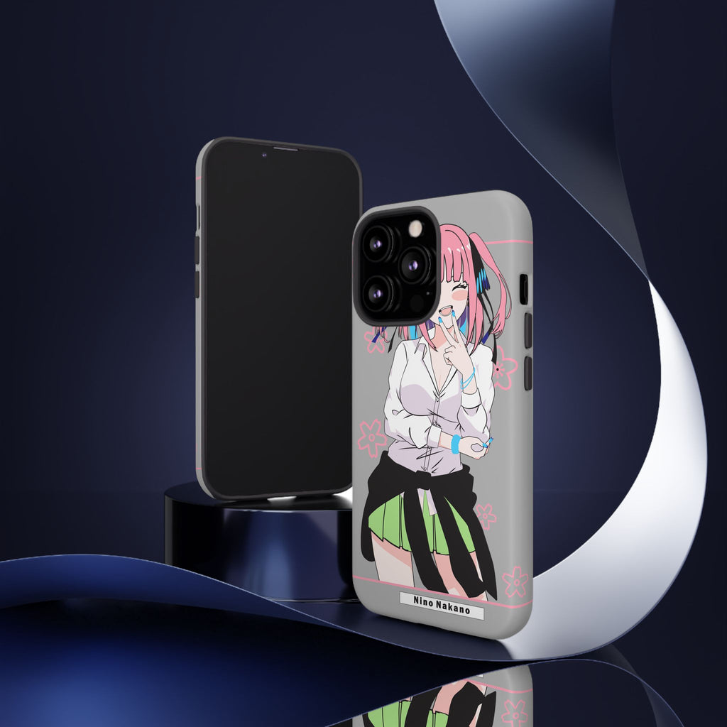 Anime Girl Phone Case — Pink Haired Schoolgirl "Nino Nakano" Cute Otaku Protective Case