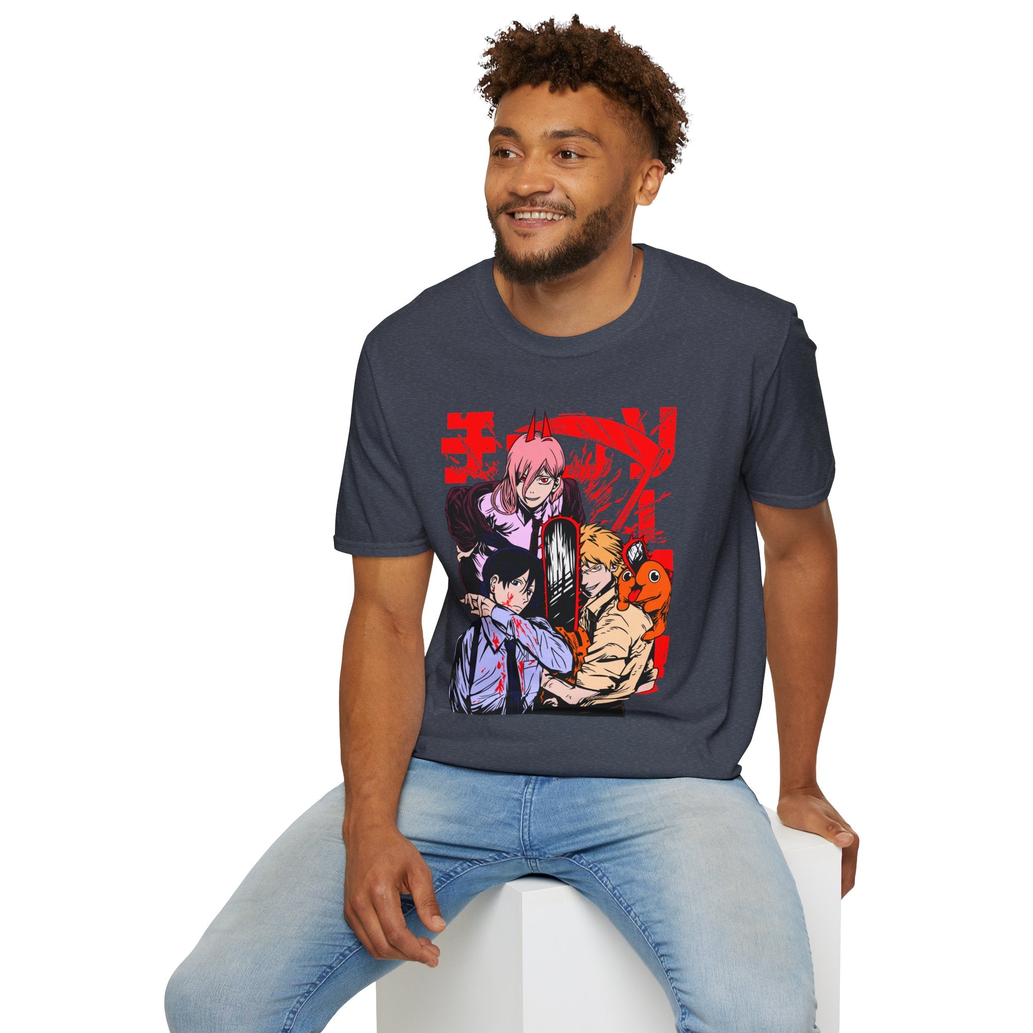 Anime Character Group T-Shirt — Devil Hunter Squad Graphic Tee