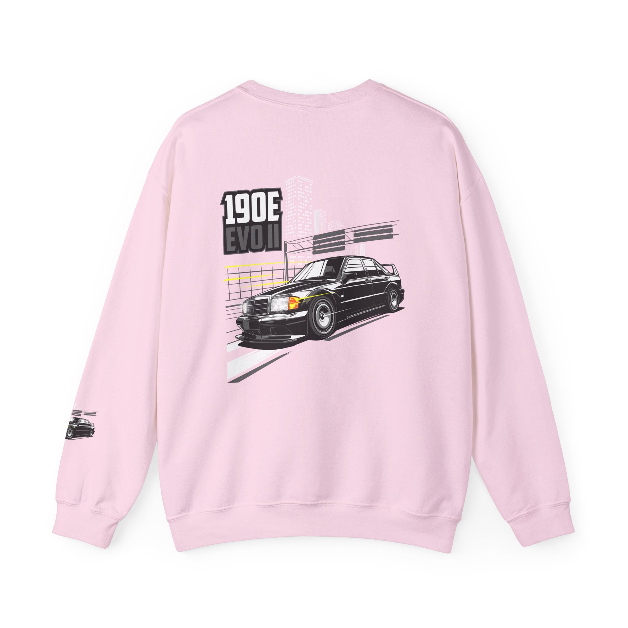 190E Evo II Crewneck Sweatshirt — Classic Mercedes 190E Car Graphic