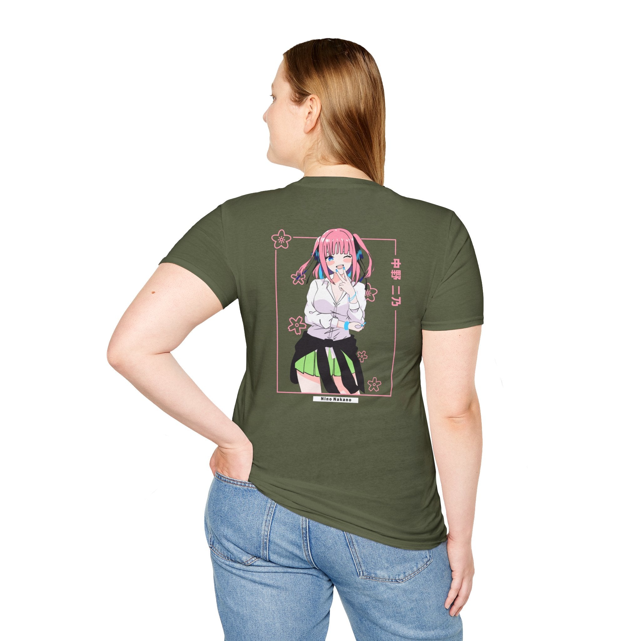Anime Character T-Shirt — Cute Pink-Haired Schoolgirl Design ("Miku Nakano")