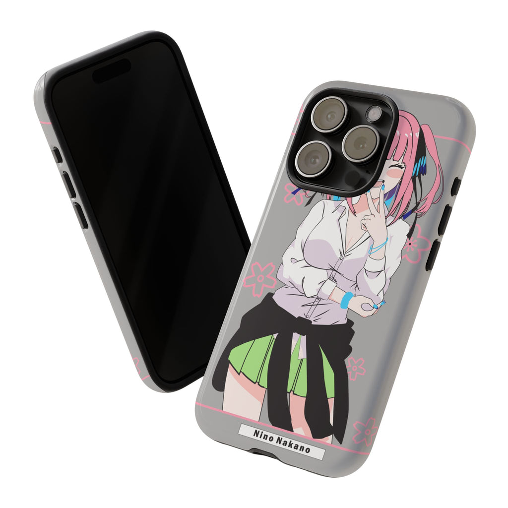 Anime Girl Phone Case — Pink Haired Schoolgirl "Nino Nakano" Cute Otaku Protective Case