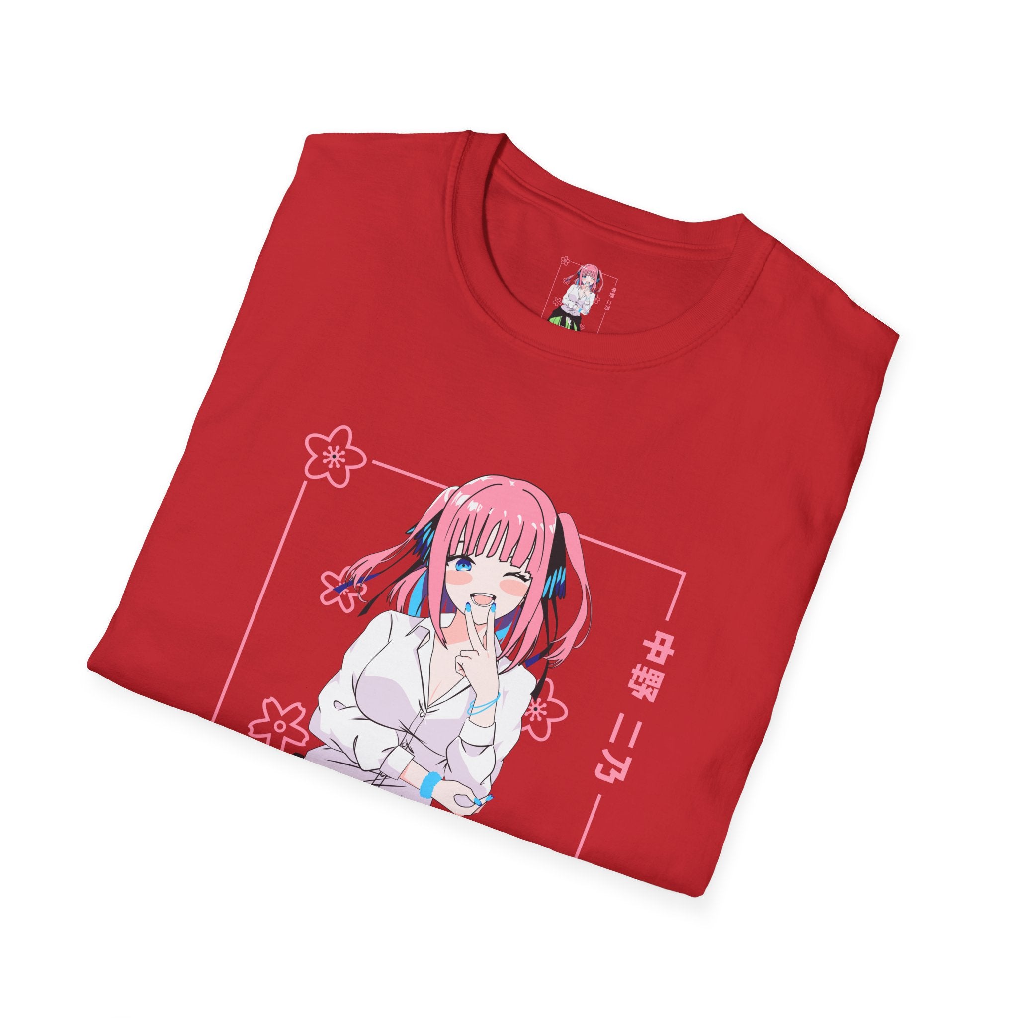 Anime Character T-Shirt — Cute Pink-Haired Schoolgirl Design ("Miku Nakano")