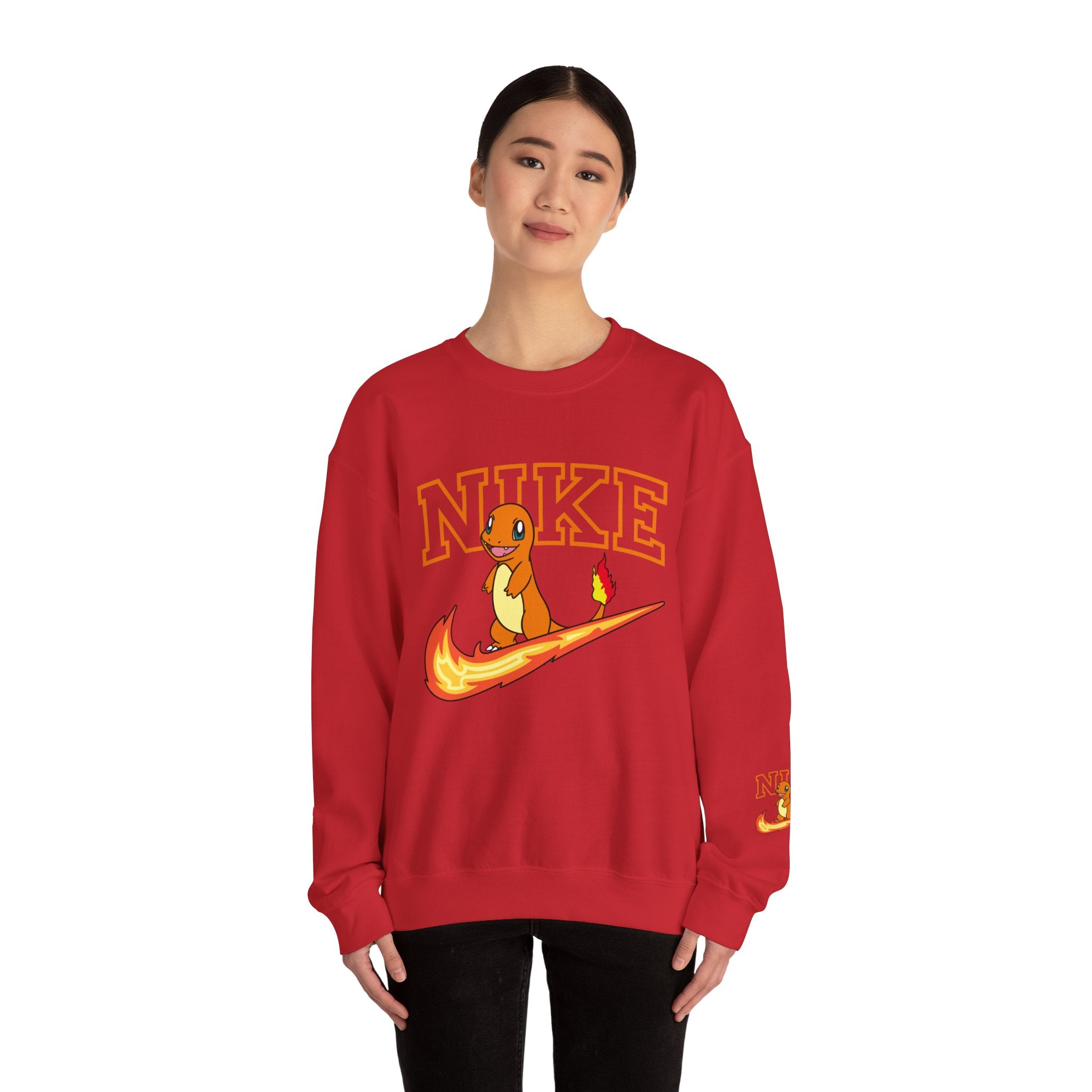 Charmande Flame Swoosh Crewneck Sweatshirt