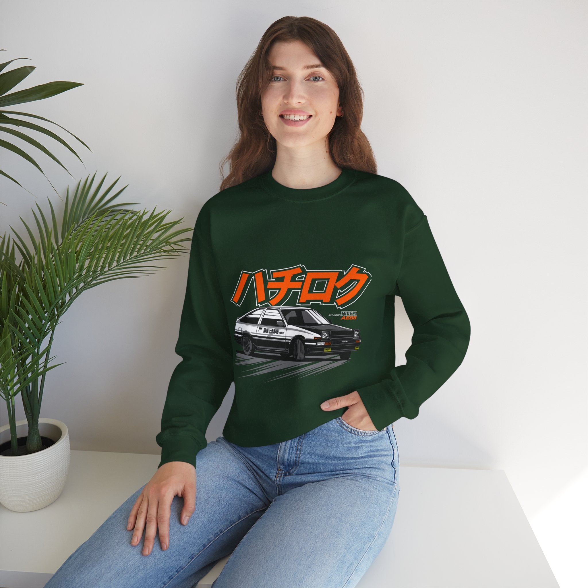 Hachiroku AE86 Car Crewneck Sweatshirt — JDM Drift Classic