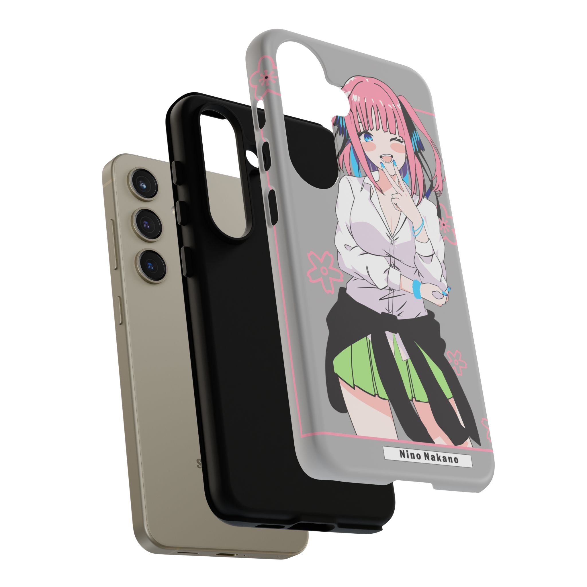 Anime Girl Phone Case — Pink Haired Schoolgirl "Nino Nakano" Cute Otaku Protective Case