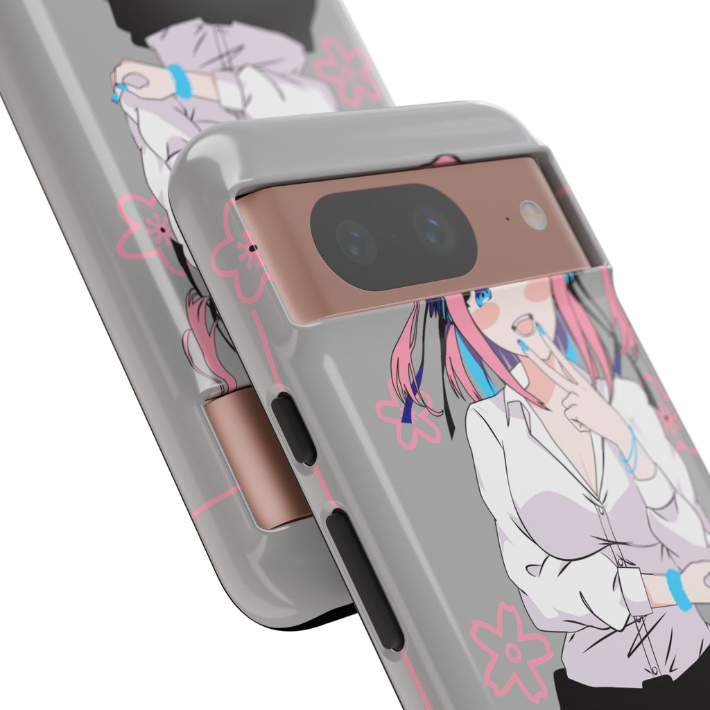 Anime Girl Phone Case — Pink Haired Schoolgirl "Nino Nakano" Cute Otaku Protective Case