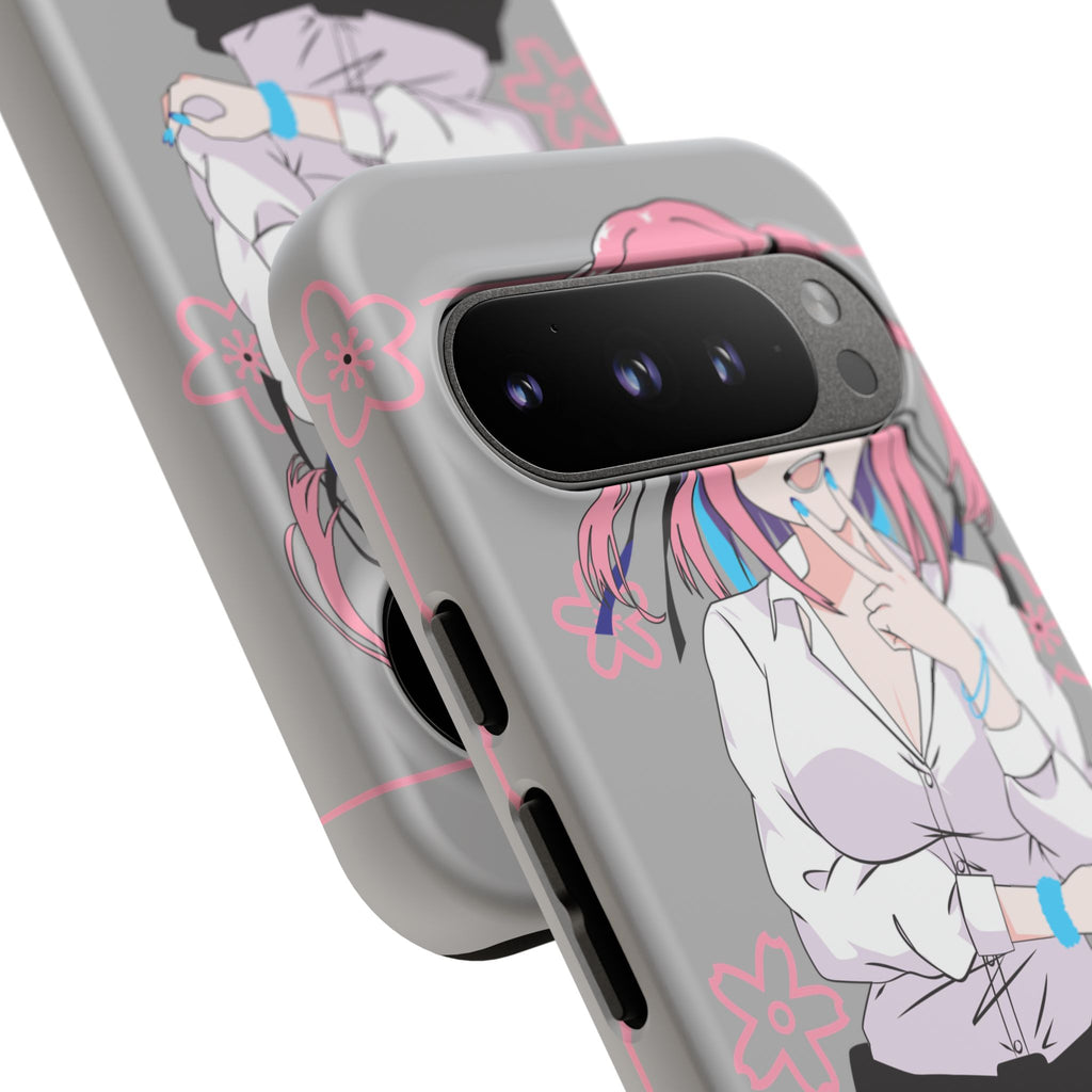 Anime Girl Phone Case — Pink Haired Schoolgirl "Nino Nakano" Cute Otaku Protective Case