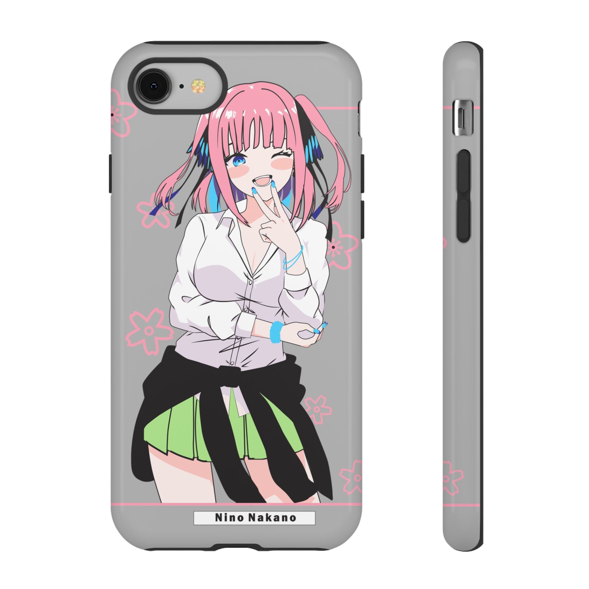 Anime Girl Phone Case — Pink Haired Schoolgirl "Nino Nakano" Cute Otaku Protective Case