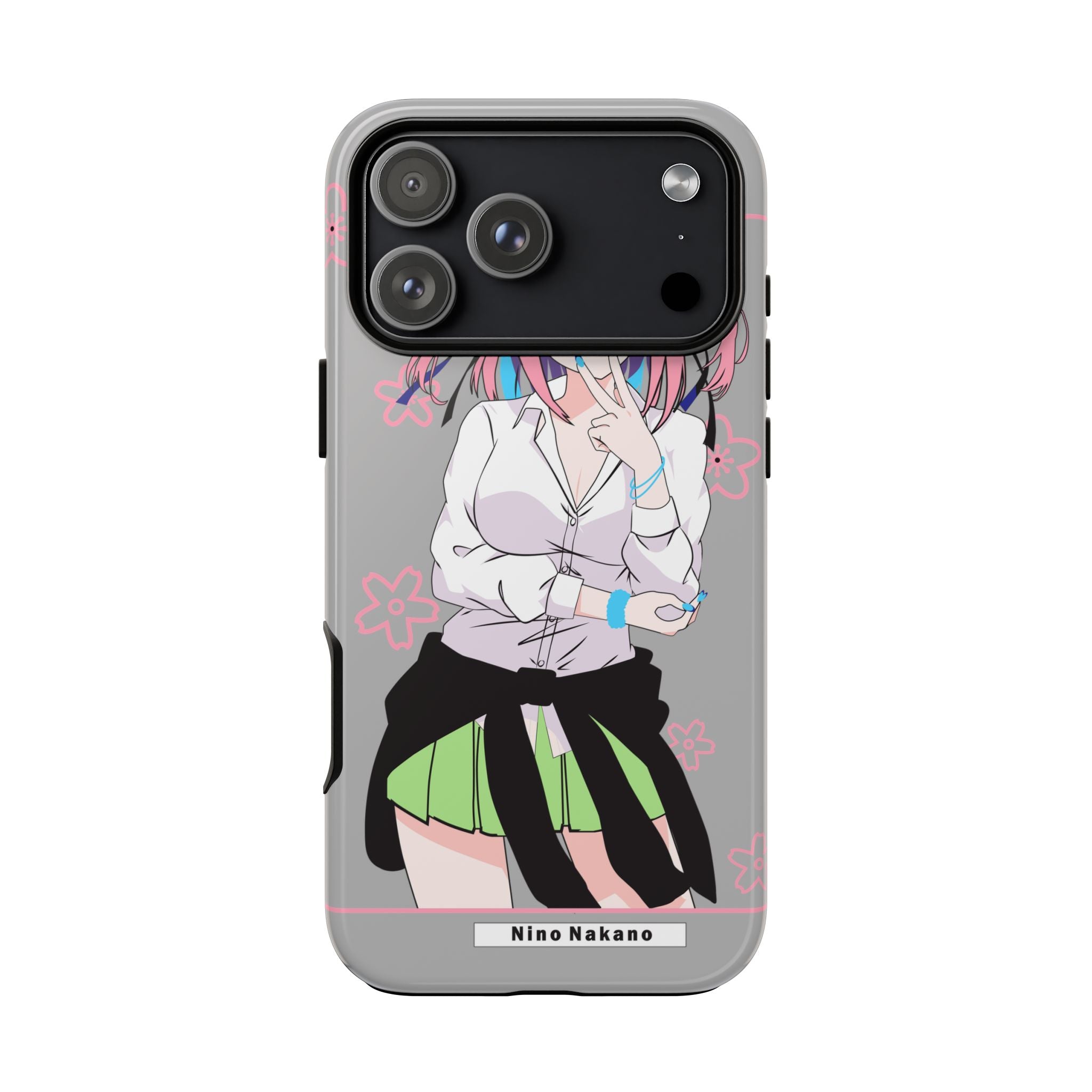 Anime Girl Phone Case — Pink Haired Schoolgirl "Nino Nakano" Cute Otaku Protective Case