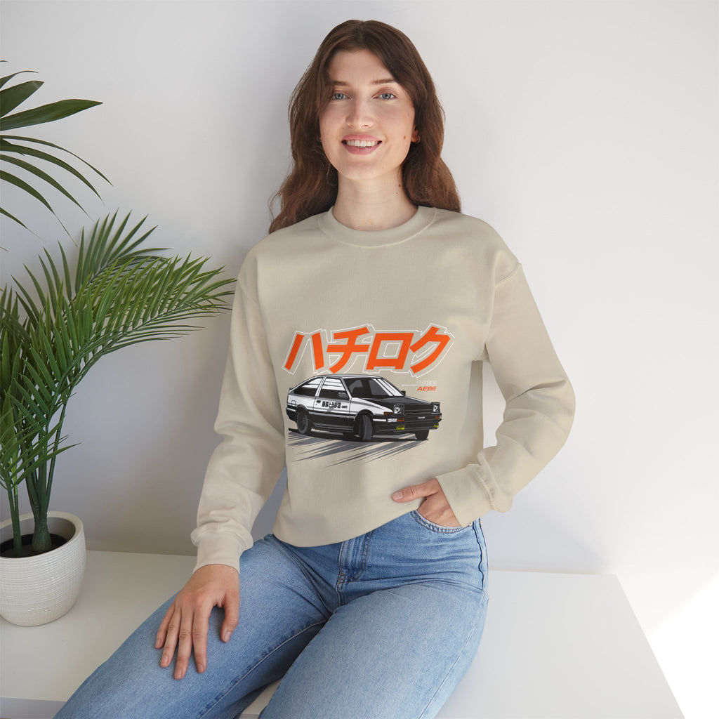 Hachiroku AE86 Car Crewneck Sweatshirt — JDM Drift Classic