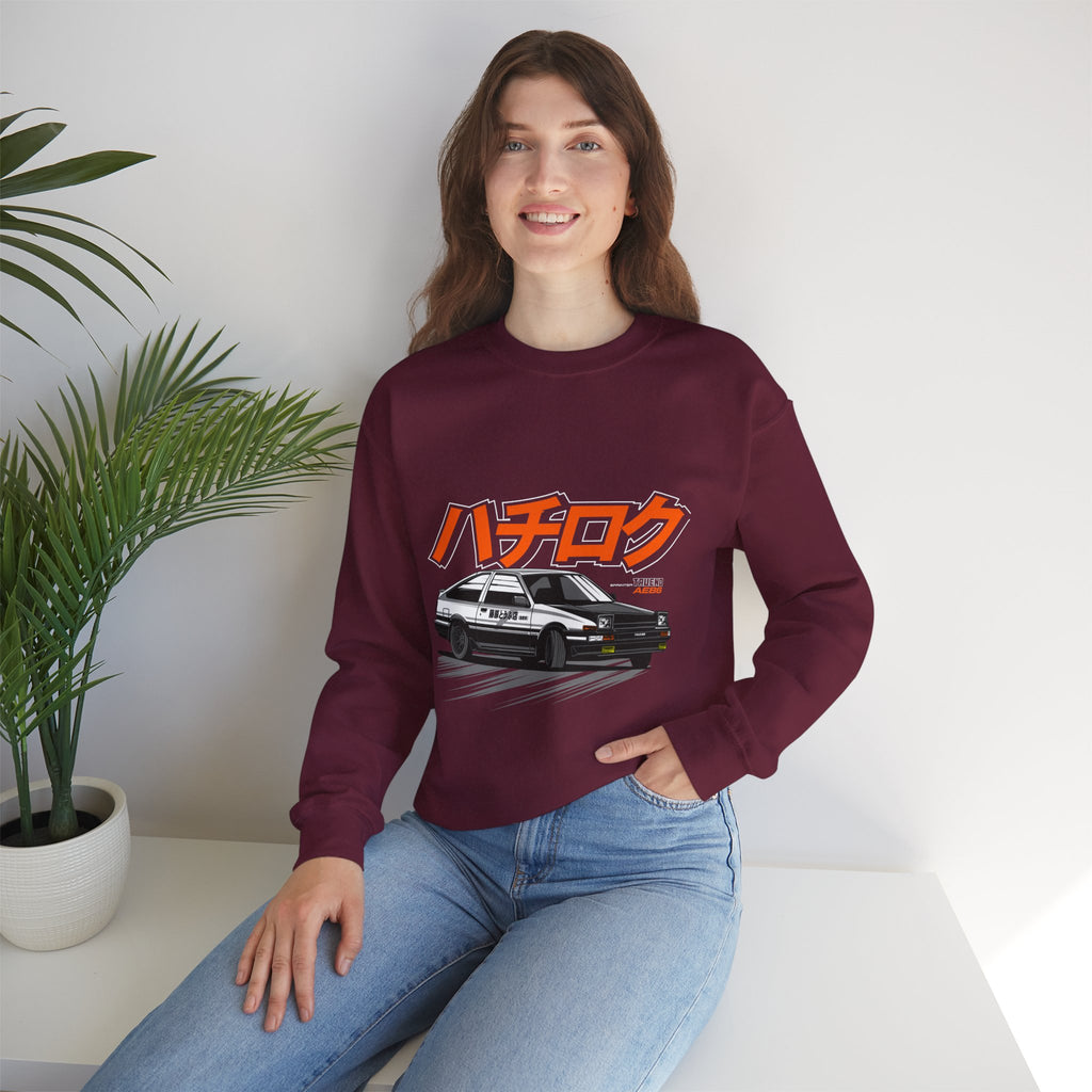 Hachiroku AE86 Car Crewneck Sweatshirt — JDM Drift Classic