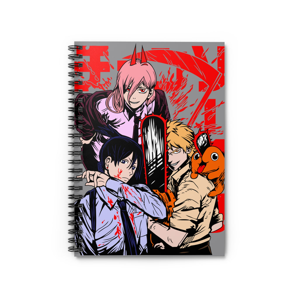 Chainsaw Man Anime Spiral Notebook — Denji, Power & Aki Ruled Journal