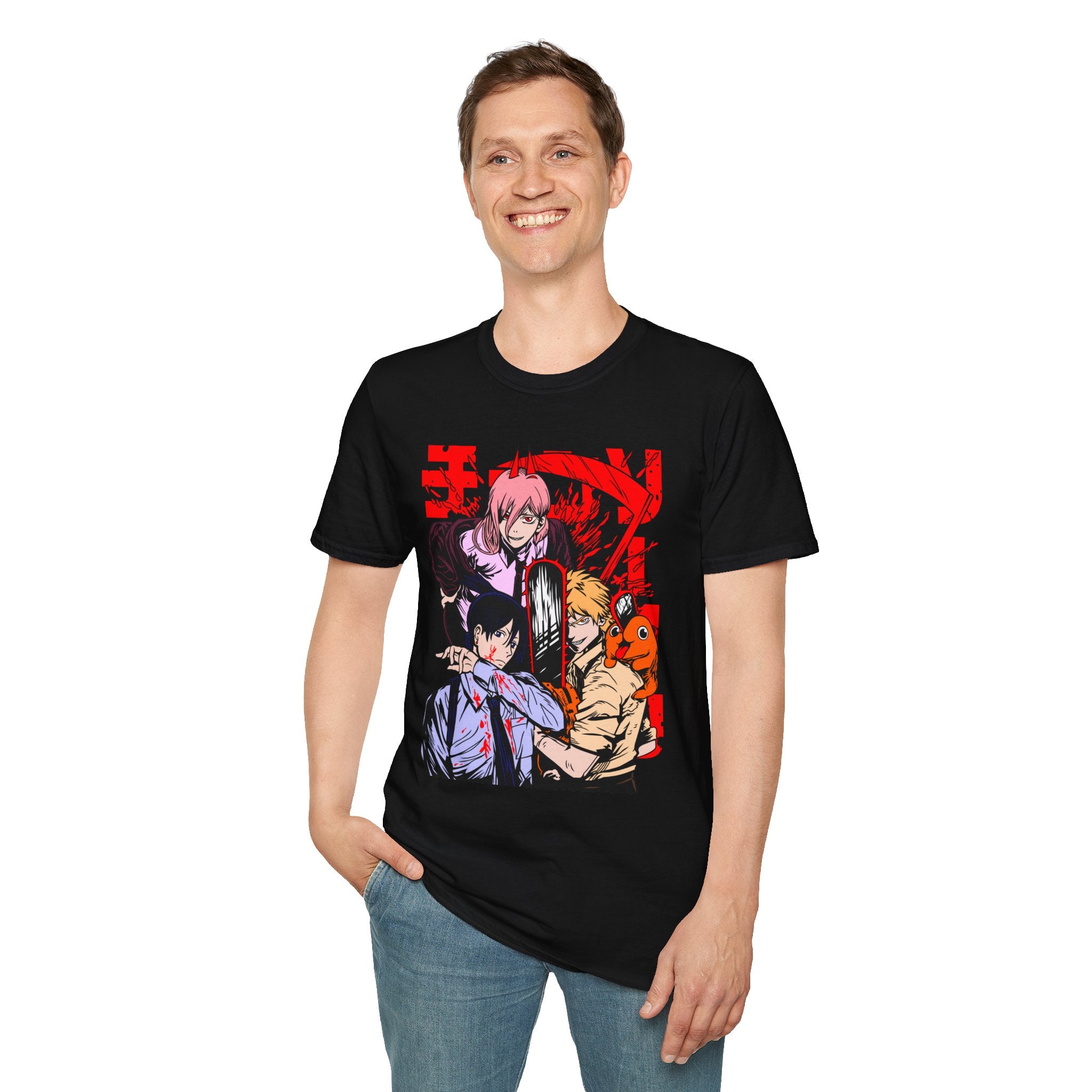 Anime Character Group T-Shirt — Devil Hunter Squad Graphic Tee