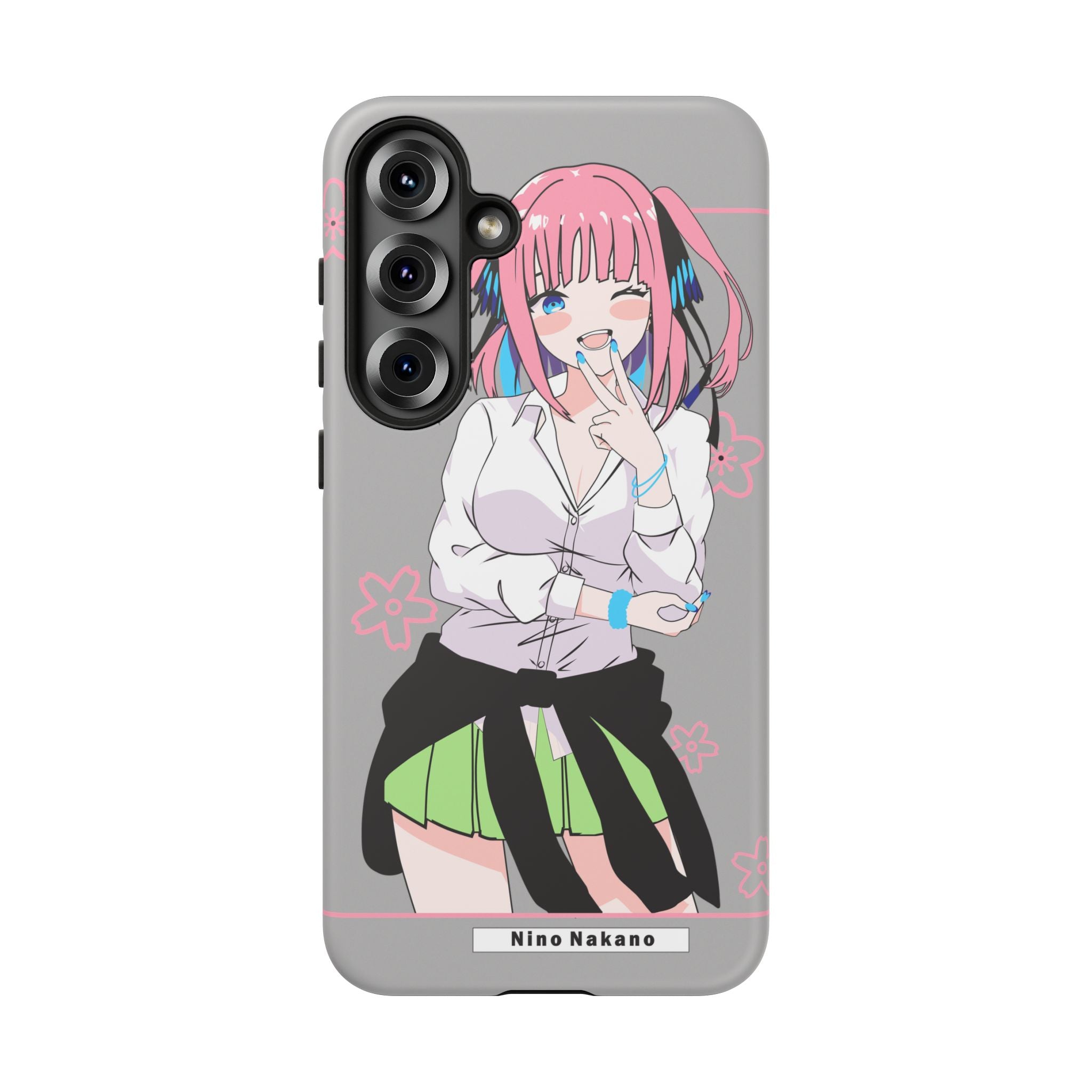 Anime Girl Phone Case — Pink Haired Schoolgirl "Nino Nakano" Cute Otaku Protective Case