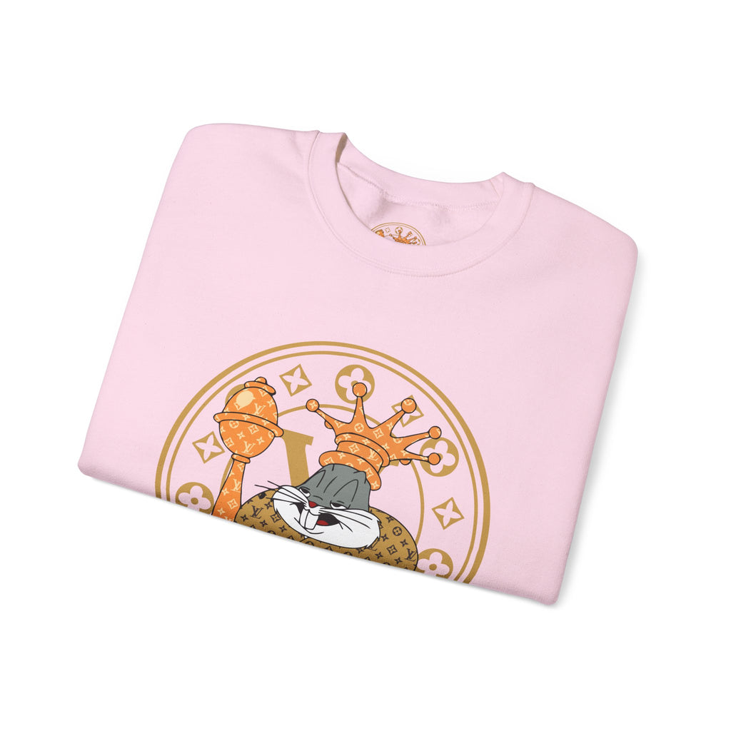 Luxury Logo Crewneck Sweatshirt — King Cat Graphic "Louis Vuitton"