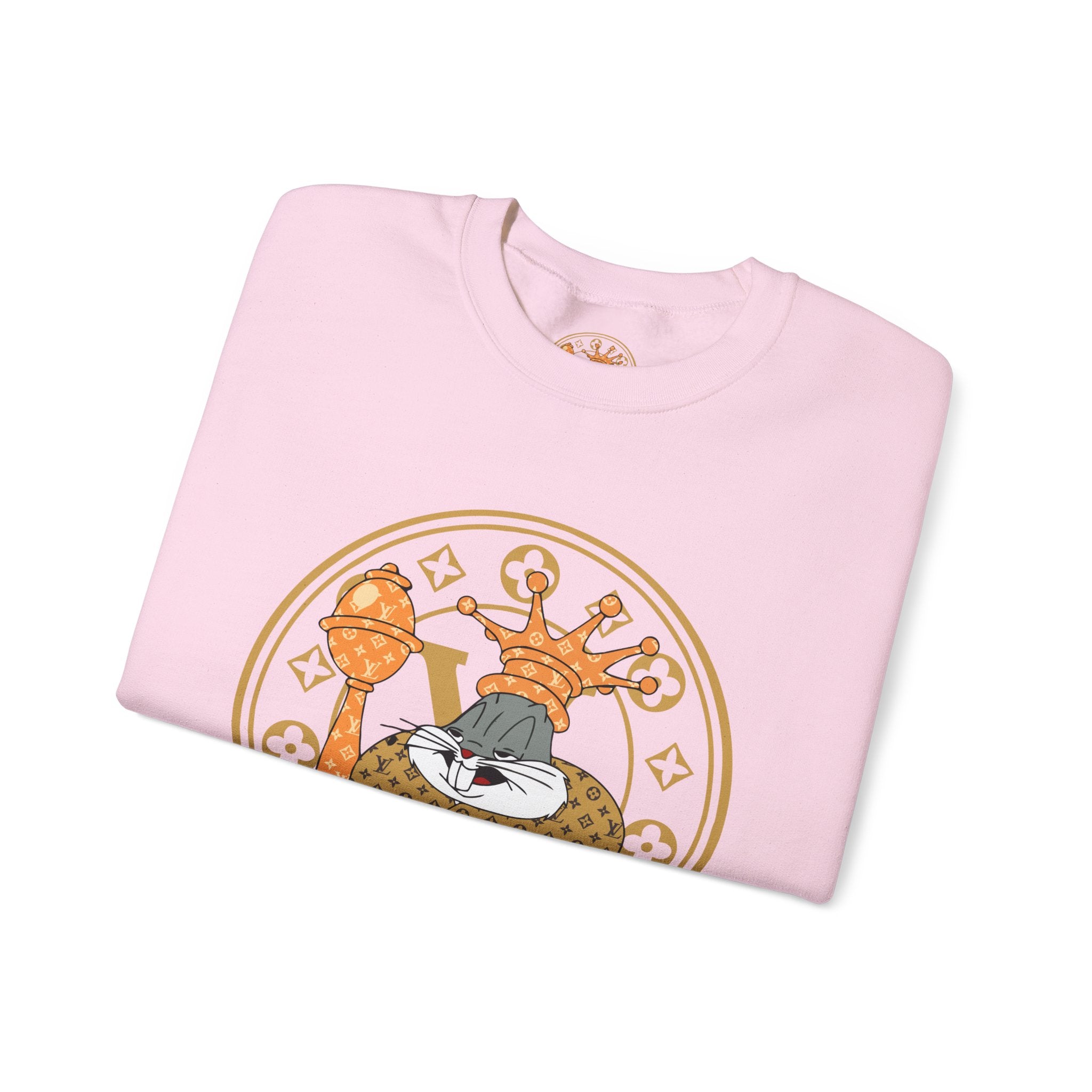 Luxury Logo Crewneck Sweatshirt — King Cat Graphic "Louis Vuitton"