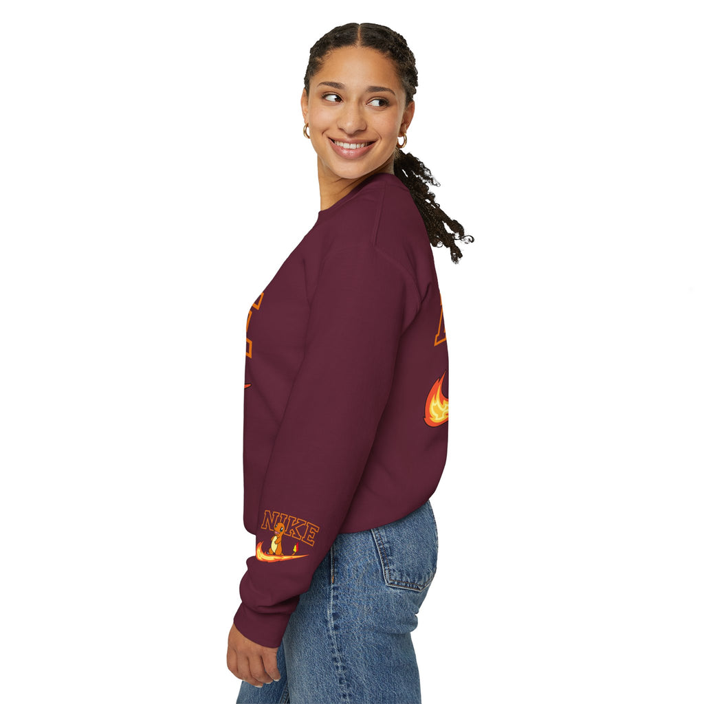 Charmande Flame Swoosh Crewneck Sweatshirt