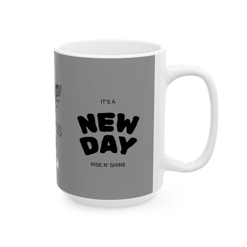 Anime Sneakerhead Mug — Cute Boy with Shoe Boxes, Retro Streetwear Coffee Cup (11oz/15oz)