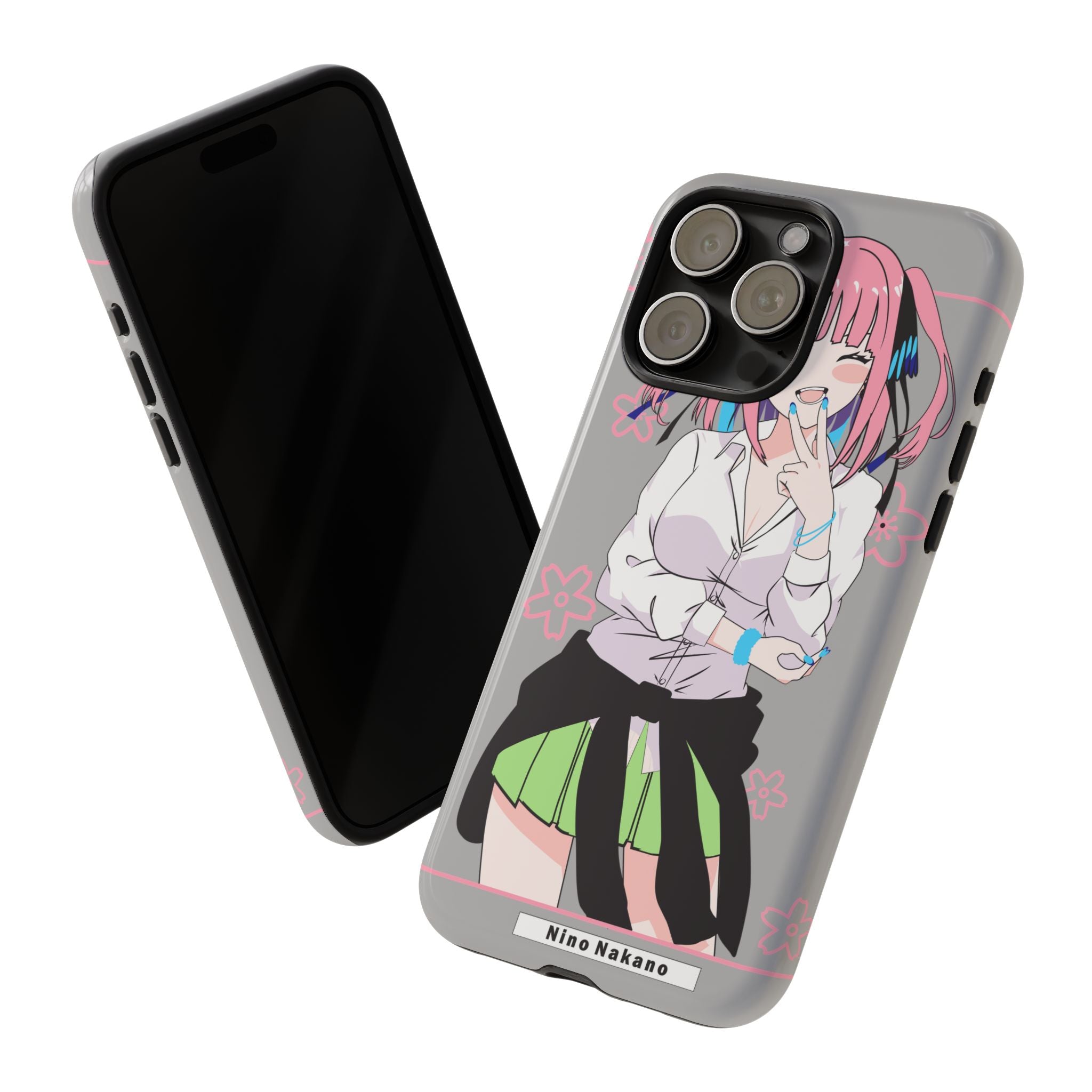 Anime Girl Phone Case — Pink Haired Schoolgirl "Nino Nakano" Cute Otaku Protective Case
