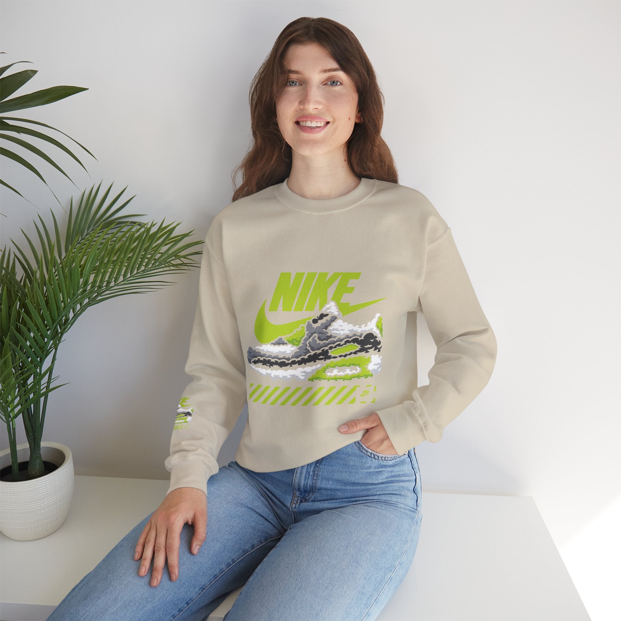 Nike Graphic Crewneck Sweatshirt — Retro Sneaker Logo Pullover