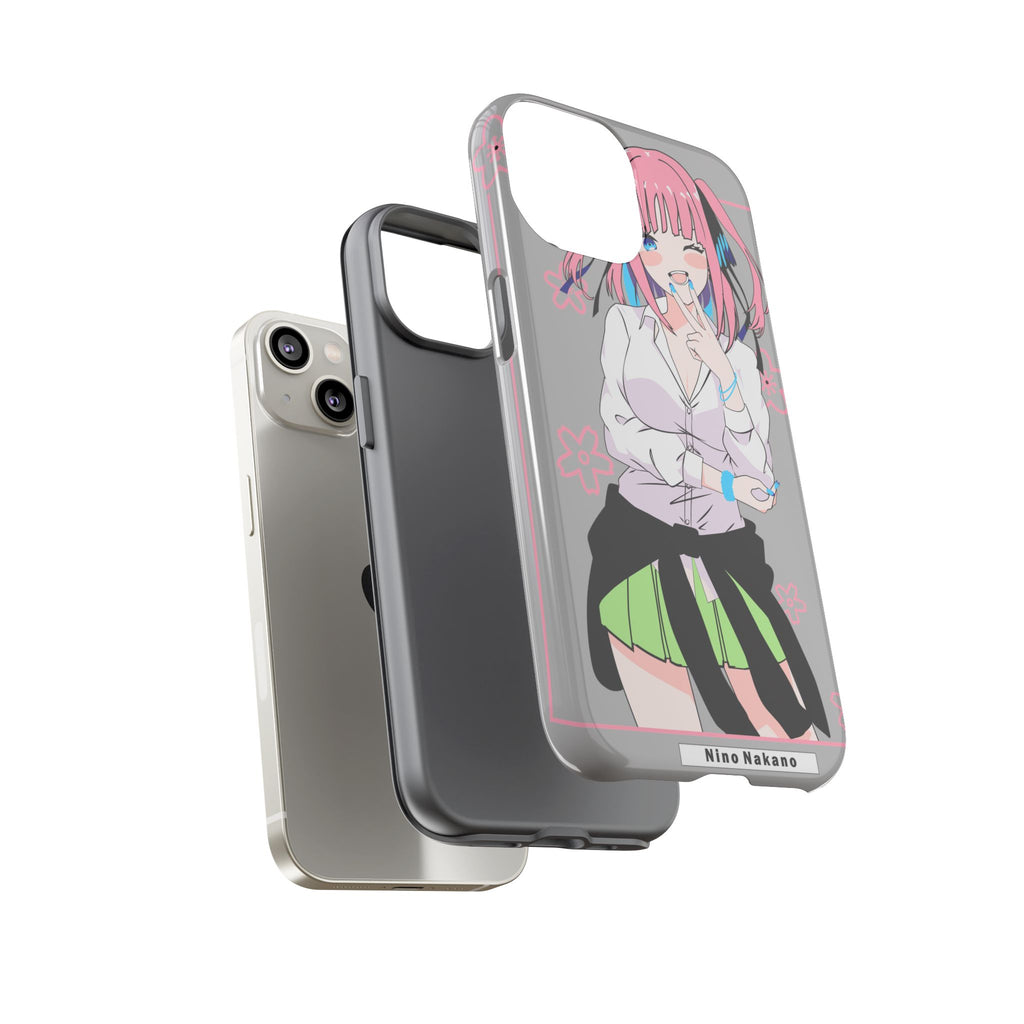 Anime Girl Phone Case — Pink Haired Schoolgirl "Nino Nakano" Cute Otaku Protective Case