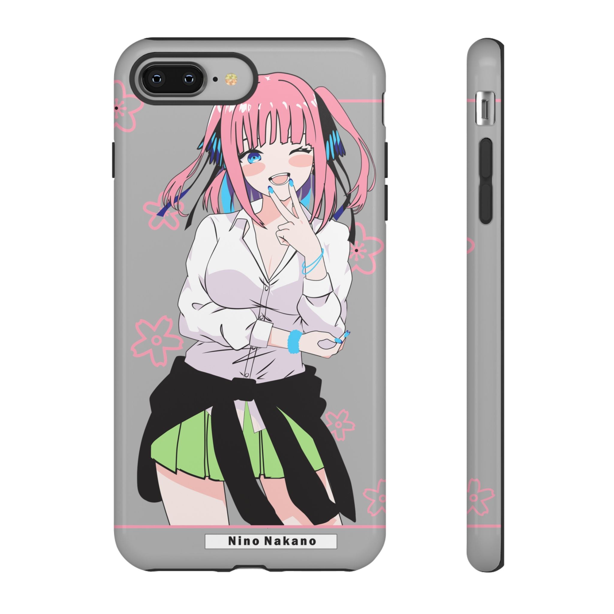 Anime Girl Phone Case — Pink Haired Schoolgirl "Nino Nakano" Cute Otaku Protective Case